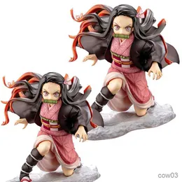 Eylem Oyuncak Figürleri 14cm anime figürü Demon Slayer Sevimli Savaş Çömelme Pozlar Model Bebek Oyuncak Kız Hediye Topla Kutulu Malzeme R230710