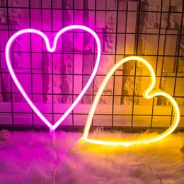 العناصر الجديدة الإبداعية LED Neon Light Sign Love Heart حفل زفاف الديكور النيون الذكرى السنوية للمنزل ديكور ديكور مصباح ليلي مصباح هدية 230710