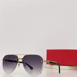 Neue Modedesign-Pilotensonnenbrille 0368 Metall-Halbrahmen-Schnittlinse, einfacher und beliebter Stil, der UV400-Schutzbrillen für den Außenbereich verkauft