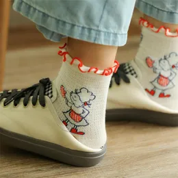 Women Socks Cute Cartoon Girl Summer Mesh Black And Combed Cotton Ms Copy Hand Sewing Thin