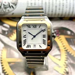 Relógios quadrados masculinos wssa0018 relógios femininos santo simples mostrador branco quartzo orologi estilo comercial pulseira de aço inoxidável aaa designer relógio lazer xb08 C23
