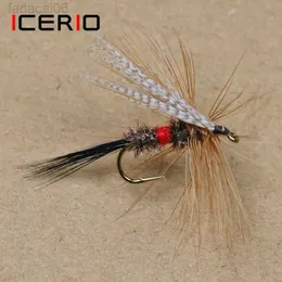 الطعوم السحر Icerio 8pcs رويال Wulff الذباب الجاف Trout Fly Fishing Lures HKD230710