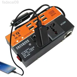 Inverter di avviamento di emergenza per veicoli Inverter di potenza da 200 W DC12V24V a 220 V CA Convertitore per auto con presa USB 32A HKD230710