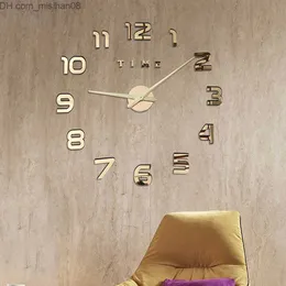 Väggklockor 3D Lysande True Wall Clock Rush Mirror Sticker DIY Vardagsrum Heminredning Modeklocka Shi Yingda Z230712