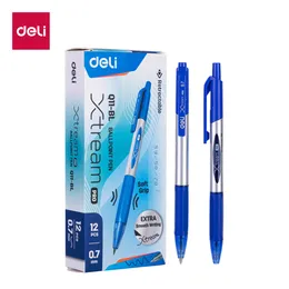 Ballpoint Pens DELI Smooth Pen Low Viscosity Ink Refill Signing 07mm Black Blue Office School Writing Tools Stationery Ball Q10 230707