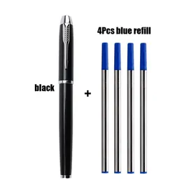 Stylos à bille 14 pièces bureau école stylo à bille métal luxe Gel recharges ensemble cadeau 05mm bleu noir Rollerball 230707