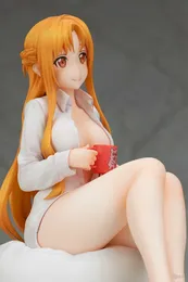 Figuras de brinquedo de ação 16cm anime espada arte on-line yuuki figura sexy versão sentado postura modelo brinquedo boneca coletar ornamentos presente