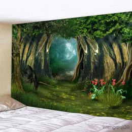 Tapestries Fantasy Forest Print Large Wall Tapestry Cheap Wall Hanging Art Carpet Decorative Living Room Big Blanket R230710