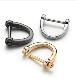 Fer à cheval porte-clés porte-anneau D forme porte-clés tige épaisse boucle classique bricolage sac à main sac accessoires porte-anneau porte-clés