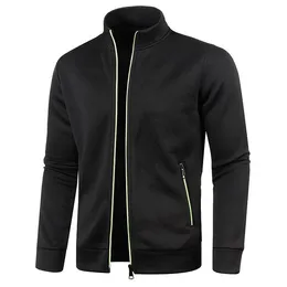 Fur 2022 New Men's Thin Fleeceジャケットカジュアルジッパーサーマルアウタースタンドカラー襟単色屋外コートM4xl
