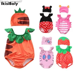 Conjunto de 2 peças roupa de banho unissex para bebê bebê recém-nascido frutas menina menino bebê chuveiro conjunto de 2 roupas novas Z230710