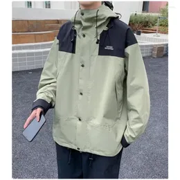 Męskie prochowce wiatrówka płaszcz męski wiosna Hip Hop luźny płaszcz przeciwdeszczowy wersja koreańska Unisex wodoodporna kurtka para Streetwear odzież sportowa