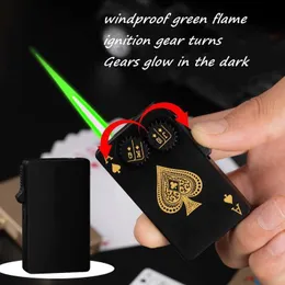 Unusual Poker Card Lighter Metal Windproof Butane Torch Men's Very Cool Gift Smoking Lighters SUUN