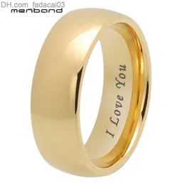 Wedding Rings 2mm 4mm 6mm 8mm 10mm I Love You Wedding ring Tungsten Dome Polished Z230711