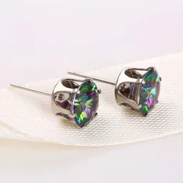 8mm10mm Crown Colorful Claw Simple Gold Studs Örhänge Vitguld Stud Örhängen Cubic Zircon Dammode Kristall Åtta Heart Arrow Smycken För Kvinnor Flickor