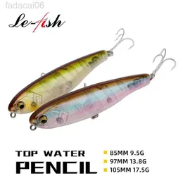 Beten Lures Le Fish 85MM 97MM 105MM Surface Walker Fiske Lure Walk Hunden Konstgjord saltvattenbas Hård bete Tackle HKD230710