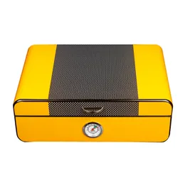 Hohe Carbon Faser Zigarre Box Zedernholz Zigarre Humidor Einstellbare Zigarren Lagerung Fall Humidore Sigaren Boxen Für 30-35 Zigarren