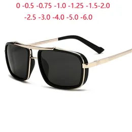 Okulary przeciwsłoneczne 0 05 075 10 do 60 GrayTea soczewki na receptę mężczyźni spolaryzowane krótkowzroczność kwadratowe pary punkowe okulary przeciwsłoneczne dla mężczyzn 230707