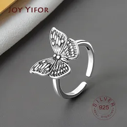 Echt 925 Sterling Zilver Geometrische vlindervorm Verstelbare Ring Minimalistische Fijne Sieraden Voor Vrouwen Party Gift