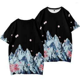 Camisetas para hombre Snow Mountain Floral impreso Casual manga corta Camiseta verano secado rápido transpirable pareja Hip Hop Top Oversize 6XL