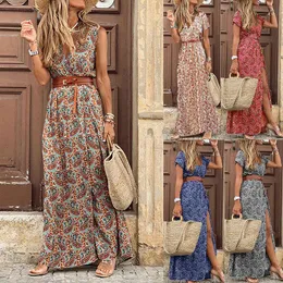 Podstawowe sukienki na co dzień Boho letnia długa sukienka dla kobiet suknie wieczorowe Vestidos de Mujer elegancka szata Femme Casual Maxi odzież z krótkim rękawem 230710