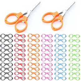 Office Scissors 60Pcs Folding Plastic Handle Stainless Steel Student Classroom Learning Tools Mini School Supplies Micro Scissor 230707