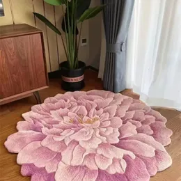 Matta Rund Blomma Cashmere Förtjockad Vardagsrumsmatta Soffa Golvmatta Stor I Sovrummet Utomhusmatta Modern Lounge 230710