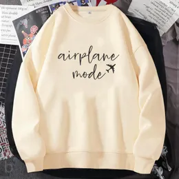 Women's Hoodies Airplane Mode Sweatshirt Women Autumn Flight Travelling Hoodie Vacation Oversize Crewneck Sweatshirts Harajuku Streetwear