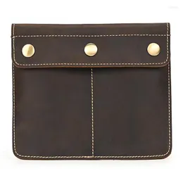 Wallets Handmade Real Cow Leather Men Watch Purse Crazy Horse Hasp Short Wallet Card Holder Money Bag Male