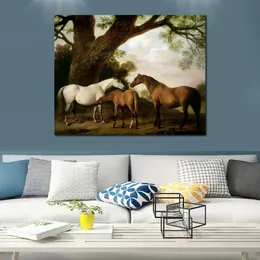 Horse Canvas Art Two Mares and A Foal George Stubbs Painting Classical Landscape Handmade Home Decor