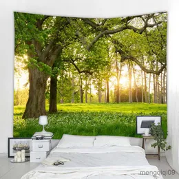 Wandteppiche Sonnenschein Baum Teppich Wandtuch Tapisserie Landschaft Home Decor Tapisserie Natur Wald Tapisserie Wandhalterung R230710