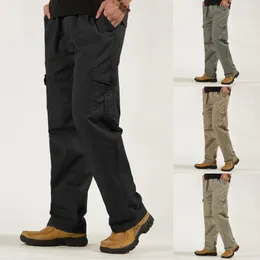 Pantalones de hombre Pantalones de cintura elástica con cordones de bolsillo de algodón sueltos casuales de moda para hombre con deportes de memoria