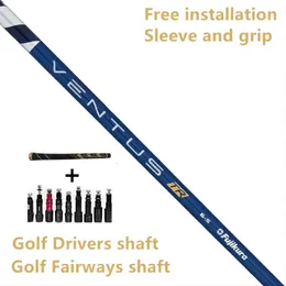 Club Shafts golf clubs Shaft Golf Drivers Shaft Upgraded version Fujikura Ventus TR blue black Graphite Shafts Free assembly sleeve and gri 230707