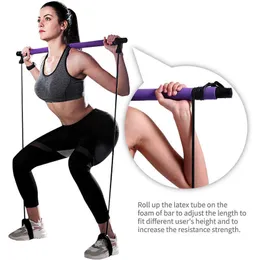 Resistance Bands New Fitness Yoga Pilates Bar Stick Crossfit Resistance Bands Trainer Yoga Pull Rods Pull Rope Portable home Gym Body Workout HKD230711