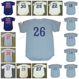 Montreal Expos Vintage Baseball Jersey 18 Steve Renko 1969 19 Tim Foli 1974 White Perez Stoneman Guerrero Marshall Singleton Wallach