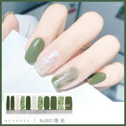 Unhas postiças Adesivos para unhas Verde Rattan Ins Wind Summer 3d Soft Full Pattern.