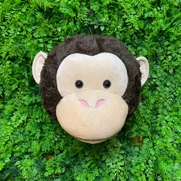 Pluszowe lalki ŚCIANA 3D Ins style głowa małpy dekoracja ścienna wypchane zwierzęta realistyczne reallife małpa dla dzieci pokój las Zoo niedźwiedź kot 230707