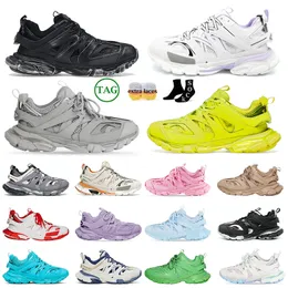 Com Box 2023 Marca Sapatos Casuais Designer Mens Women Track 3 3.0 Platform Sneakers Vintage Balencagas shoes Tracks Runners Tess.s. Tênis de couro Gomma