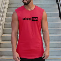 Heren Tank Tops 2023 Stijl Gym Fitness Mouwloos Casual Mannen Zomer Ademend Comfortabele Workout Spier Koel Katoen Print Shirt