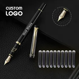 Fountain Pens 11PcsSet Business Signature Pen Set Simple Student Calligraphy Custom Personalized Ink Office Stationery 230707
