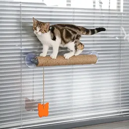 Brinquedo para afiar garra de sisal para gato de estimação tipo ventosa poste arranhador para gato com brinquedo para gato