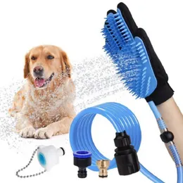 Andra hundtillbehör Husdjursduschsprutor Huvud Handhållet kattbadverktyg för spruthandske 360 Tvätta hår Långt slangbad 230710