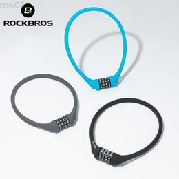 Fechos de bicicleta ROCKBROS Fecho de bicicleta Bicyc Bloqueio de silicone Anti-tht Lock Ultralight Fxib Soft Password Lock Motorcyc Lock Acessórios de bicicleta HKD230710