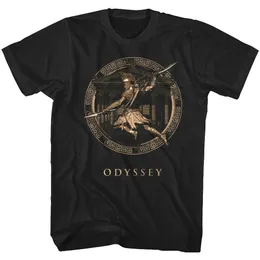 Trench Greek Circle Spartan Warrior Odyssey Alexios T Shirt Summer Cotton Short Sleeve Oneck Men's T -shirt Ny S3XL