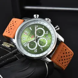 Chop Wrist Watches for Men 2023 Mens Watches Six needles All Dial Work Quartz Watch High Quality Top Luxury Brand Chronograph Clock Leather And Rubber Belt Fashion