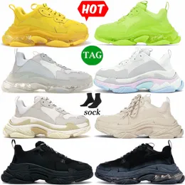 2023 New Triple S Designer Shoes Sneakers Mens Womens for Triple Black White Glitter Fashion Plate-forme Casual shoes Vintage Luxury Trainers G37a#