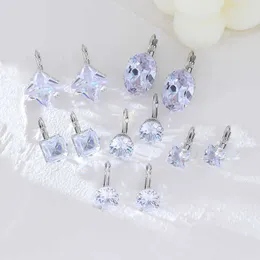 Huggie Hoop Clip On Earring Cute Earrings Cubic Zircon Crystal Versatile Jewelry Accessories White Gold Plated Aesthetic Iced Out Cz Piercing Earrings Wholesale