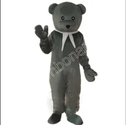 Costume della mascotte dell'orso cuoco grigio Costumi della mascotte dei cartoni animati Costumi di Halloween Evento di Natale Costumi di ruolo Giochi di ruolo Costume da set di pellicce