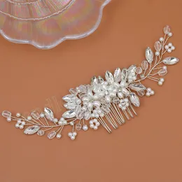Parlak Rhinestone saç tarağı klipler barrettes kristal inciler bridemaidler için düğün saç aksesuarları zarif büyüleyici mücevher