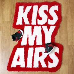 Carpet Kiss My Airs Handmade Rug Tufted Plush Purely Soft Suitable for Room Decor Fluffy Carpets Bedroom Bathroom 230710